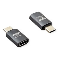 ROLINE USB4 Gen 3x2 Adapter Typ C ST/BU, Aluminium, gerade, silberfarben