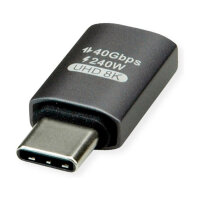 ROLINE USB4 Gen 3x2 Adapter Typ C ST/BU, Aluminium, gerade, silberfarben