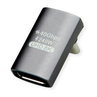 ROLINE USB4 Gen 3x2 Adapter Typ C ST/BU, Aluminium, 90, breit, silberfarben