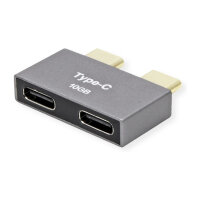 ROLINE USB 3.2 Gen 2 Adapter, 2x USB Typ C - 2x Typ C, ST/BU, silberfarben