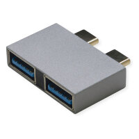 ROLINE USB 3.2 Gen 2 Adapter, 2x USB Typ C - 2x Typ A, ST/BU, silberfarben