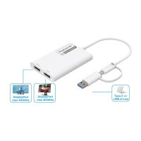 ROLINE Multi-DisplayLink Adapter USB Typ A+C - 2x DP, 4K