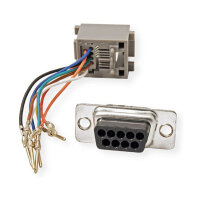 ROLINE DB9 Stecker-RJ45 Buchse 8P/8C 8Ltg., silberfarben
