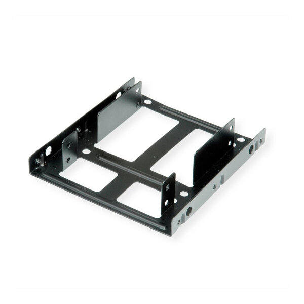 ROLINE Montageadapter, 3,5 Zoll Rahmen fr 2x 2.5 HDD/SSD, Metall, schwarz