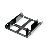 ROLINE Montageadapter, 3,5 Zoll Rahmen fr 2x 2.5 HDD/SSD, Metall, schwarz