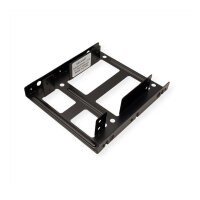 ROLINE Montageadapter, 3,5 Zoll Rahmen fr 2x 2.5 HDD/SSD, Metall, schwarz