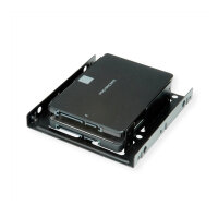 ROLINE Montageadapter, 3,5 Zoll Rahmen fr 2x 2.5 HDD/SSD, Metall, schwarz