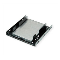 ROLINE Montageadapter, 3,5 Zoll Rahmen fr 2x 2.5 HDD/SSD, Metall, schwarz