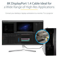 STARTECH.COM 1m VESA zertifiziertes DisplayPort 1.4 Kabel - 8K 60Hz HDR10 - Ultra HD 4K 120Hz Video - DP 1.4 Kabel - M/M