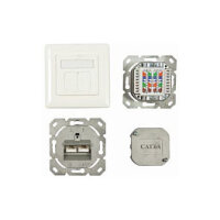 Synergy21 Dosen TP,UP, 2-fach, CAT6A, 500Mhz, Reinweiss,...