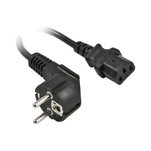 Synergy21 Netzkabel 230V Schutzkontakt CEE7(Stecker)->Kaltgeräte IEC-C13(Buchse), 0,5m, Black, ,