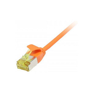 Synergy21 Patchkabel RJ45, CAT6A 500Mhz, 0,15m, orange, U/FTP, slimline rund d=3,8mm, TPE/LSZH(Superflex), AWG32, mit CAT7 Rohkabel,