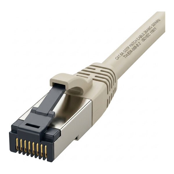 Synergy21 Patchkabel RJ45, CAT8.1 2000Mhz, 1,0m, grau, S-STP(S/FTP), TPE/LSZH(SuperFlex), AWG26,