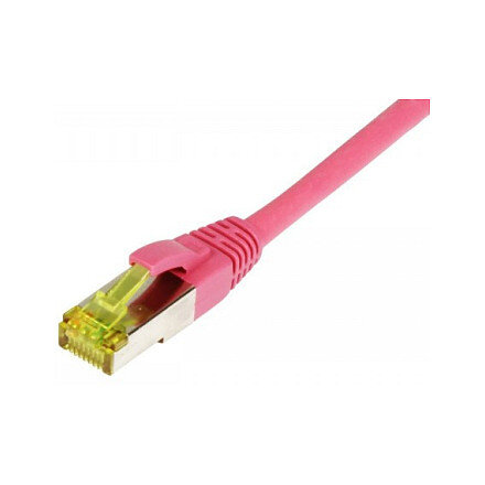Synergy21 Patchkabel RJ45, CAT6A 500Mhz, 7,5m, magenta, S-STP(S/FTP), TPE/LSZH(Ultraflex), AWG26, mit CAT7 Rohkabel,