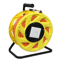 Synergy21 Kabeltrommel, CAT6A, 90m, CAT7A Rohkabel S-STP(S/FTP), mit 1x Buchse/Stecker RJ45(CAT6A), LSZH,
