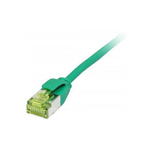 Synergy21 Patchkabel RJ45, CAT6A 500Mhz, 0,15m, grün, U/FTP, slimline rund d=3,8mm, TPE/LSZH(Superflex), AWG32, mit CAT7 Rohkabel,