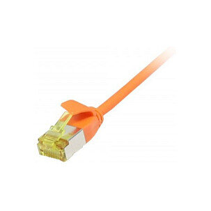 Synergy21 Patchkabel RJ45, CAT6A 500Mhz, 7,5m, orange, U/FTP, slimline rund d=3,8mm, TPE/LSZH(Superflex), AWG32, mit CAT7 Rohkabel,