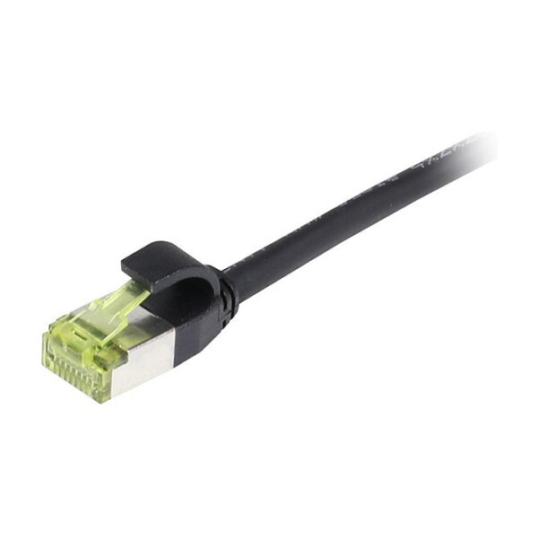 Synergy21 Patchkabel RJ45, CAT6A 500Mhz, 1,5m, schwarz, S-STP(S/FTP), slimline rund d=4,5mm, TPE/LSZH(Superflex), AWG28, mit CAT7 Rohkabel,