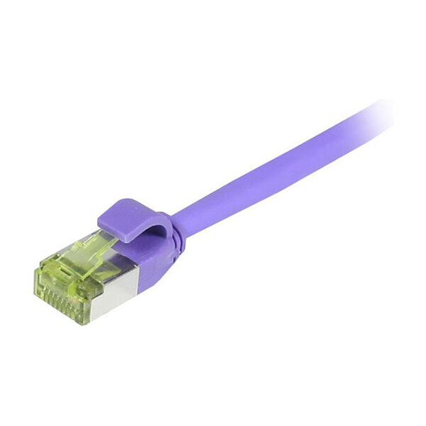 Synergy21 Patchkabel RJ45, CAT6A 500Mhz, 0,5m, lila, S-STP(S/FTP), slimline rund d=4,5mm, TPE/LSZH(Superflex), AWG28, mit CAT7 Rohkabel,