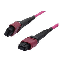 Synergy21 LWL-MTP®-Female Patchkabel OM4 LowLoss(ELite), 12 Faser, Typ B crossed, erika-violett, 10m