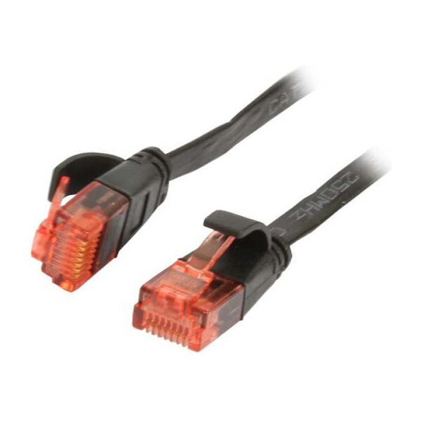 Synergy21 Patchkabel RJ45, CAT6 250Mhz, 0,15m schwarz, UTP(U/UTP), PVC, Flach