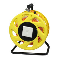 Synergy21 Kabeltrommel, CAT6A, 50m, CAT7A Rohkabel S-STP(S/FTP), mit 2x Buchsen RJ45(CAT6A), LSZH,