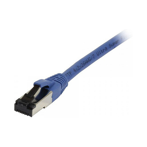 Synergy21 Patchkabel RJ45, CAT8.1 2000Mhz, 7,5m, blau, S-STP(S/FTP), TPE(Ultra SuperFlex), AWG26,