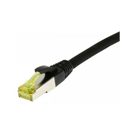 Synergy21 Patchkabel RJ45, CAT6A 500Mhz, 0,5m, schwarz, S-STP(S/FTP), TPE/LSZH(Ultraflex), AWG26, mit CAT7 Rohkabel,