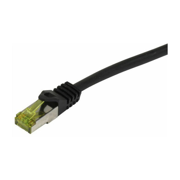 Synergy21 Patchkabel RJ45, CAT6A 500Mhz, 1,5m, schwarz, S-STP(S/FTP), PUR Indoor/Outdoor/Indu (UV/Water/oil/-resistant), AWG26, mit CAT7 Rohkabel,
