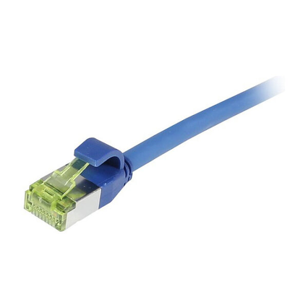 Synergy21 Patchkabel RJ45, CAT6A 500Mhz, 10m, blau, S-STP(S/FTP), slimline rund d=4,5mm, TPE/LSZH(Superflex), AWG28, mit CAT7 Rohkabel,