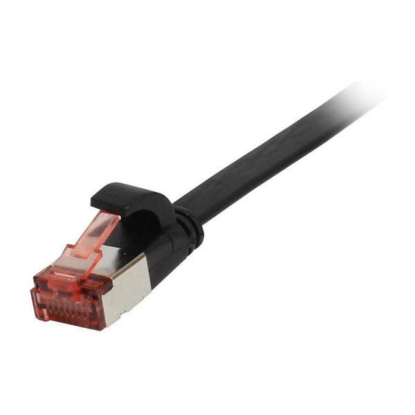 Synergy21 Patchkabel RJ45, CAT6 250Mhz, 1,5m schwarz, FTP(U/FTP), TPE(Superflex), Flach