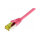 Synergy21 Patchkabel RJ45, CAT6A 500Mhz, 0,15m, magenta, S-STP(S/FTP), TPE/LSZH(Ultraflex), AWG26, mit CAT7 Rohkabel,