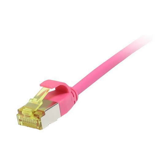 Synergy21 Patchkabel RJ45, CAT6A 500Mhz, 3m, magenta, U/FTP, slimline rund d=3,8mm, TPE/LSZH(Superflex), AWG32, mit CAT7 Rohkabel,