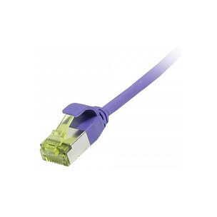 Synergy21 Patchkabel RJ45, CAT6A 500Mhz, 0,15m, lila, U/FTP, slimline rund d=3,8mm, TPE/LSZH(Superflex), AWG32, mit CAT7 Rohkabel,