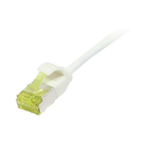 Synergy21 Patchkabel RJ45, CAT6A 500Mhz, 0,15m, weiss, U/FTP, slimline rund d=3,8mm, TPE/LSZH(Superflex), AWG32, mit CAT7 Rohkabel,