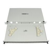 Synergy21 LWL-Patchpanel für 24xSC-Duplex/LC-Quad-Buchsen, 19/1HE, ohne SC/LC-Kupplungen, Lichtgrau
