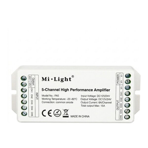 LED Controller AMP-Serie 5-Channel Amplifier *Milight/Miboxer*