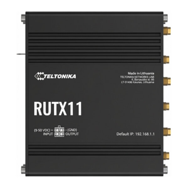 Teltonika · Router · RUTX11 · LTE CAT6 Router WLAN, Dual Band WiFi (Wave-2 802.11ac), 4x Gigabit LAN Port, Bluetooth, 2 SIM, USB, GNSS, M2M