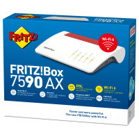 FRITZ! AVM FRITZ!Box 7590 AX - WLAN-System - (Router) - Netz - DSL-Modem 1GbE - Wi-Fi 6 - Dual-Band - VoIP-Telefonadapter (DECT)
