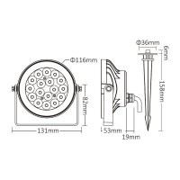 Synergy 21 LED Garden Lamp 9W RGB-WW with Radio and WiFi IP66 Zigbee+ (FUTC02ZR)