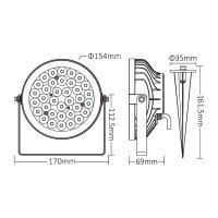 Synergy 21 LED garden lamp 25W RGB-WW CCT with radio and WiFi IP65 Zigbee (FUTC05ZR)