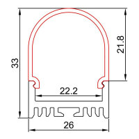 Synergy 21 LED U-Profil 200cm, ALU044-PC