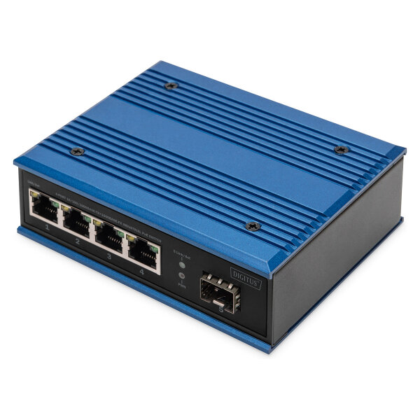 DIGITUS 4-Port Gigabit PoE Switch Unmanaged + 1 SFP Uplink