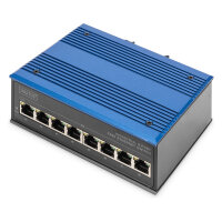 DIGITUS 8-Port Fast Industrie Switch Unmanaged + 1 RJ45...