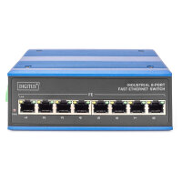 DIGITUS 8-Port Fast Industrie Switch Unmanaged + 1 RJ45 Uplink