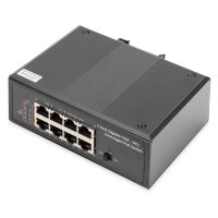 DIGITUS 7-Port Gigabit Industrie PoE Switch unmanaged + 1...