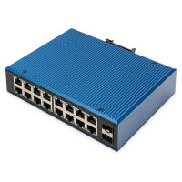 DIGITUS 16-Port Gigabit Industrie Switch Unmanaged + 2...