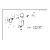 MANHATTAN LCD Monitorhalterung fuer 3 Displays zweichfach schwenkbar Tischhalterung mit 2 Monitorarmen bis 68,58cm 27Zoll schwarz