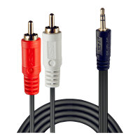 LINDY Audiokabel RCA 3.5mm/2m 2xRCA/3.5mm m/m vergoldet