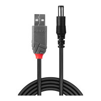 LINDY USB Typ A - DC 5.5/2.1mm Adapterkabel Hohlstecker 1.5m